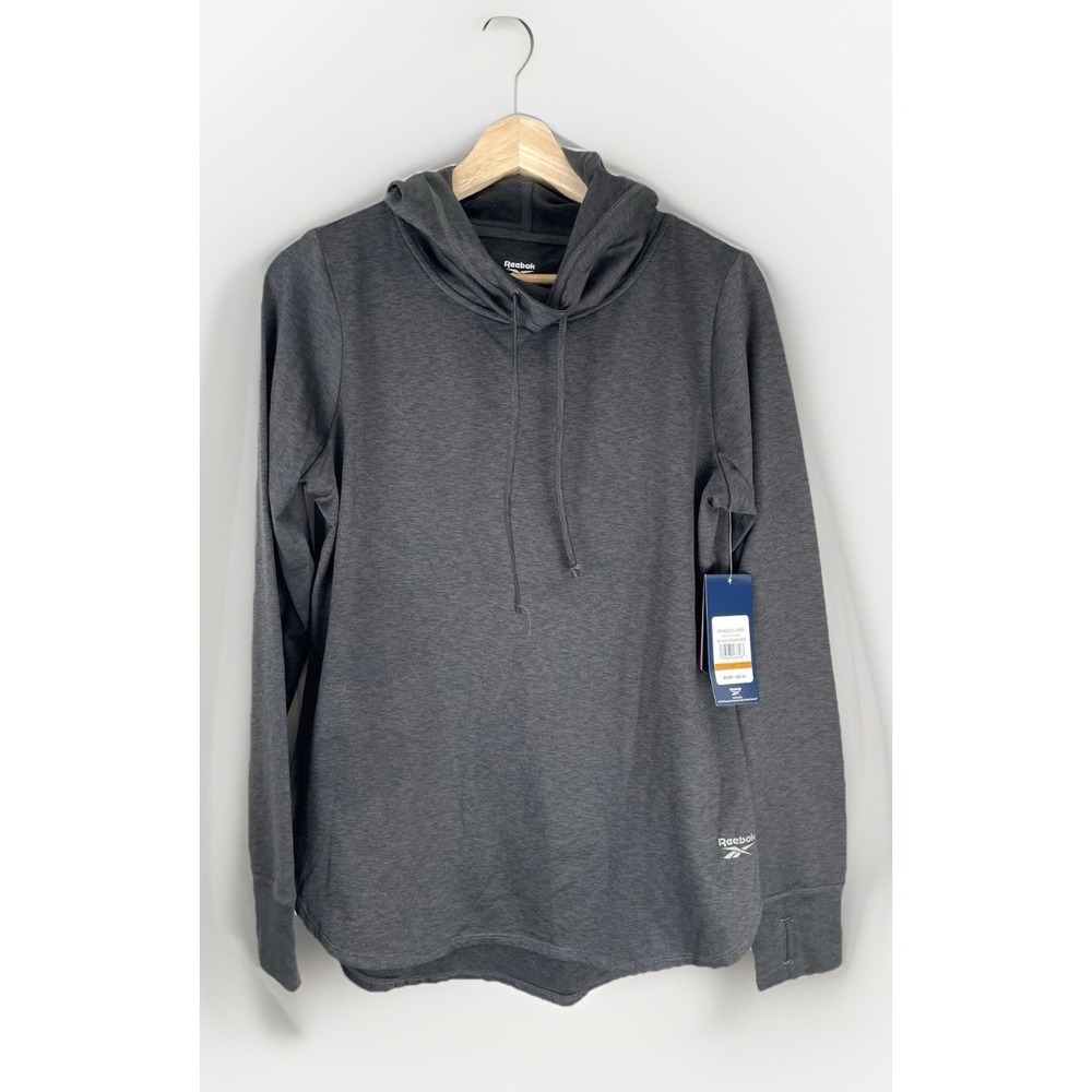 Rebook Black Heather Hoodie Dry-Fir Athletic Size M Unisex‎ Hoodie NWT